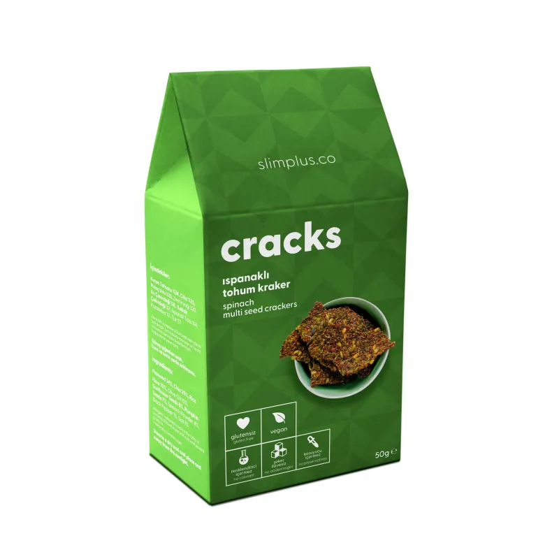 Ispanaklı Glutensiz Vegan Tohum Kraker Cracks 50gr